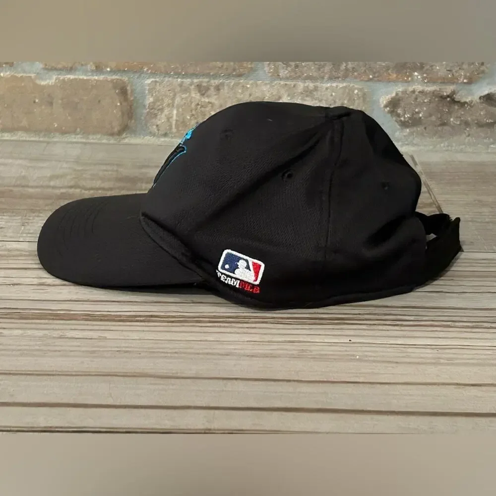 TeamMLB Marlins youth size baseball hat cap black blue team sports